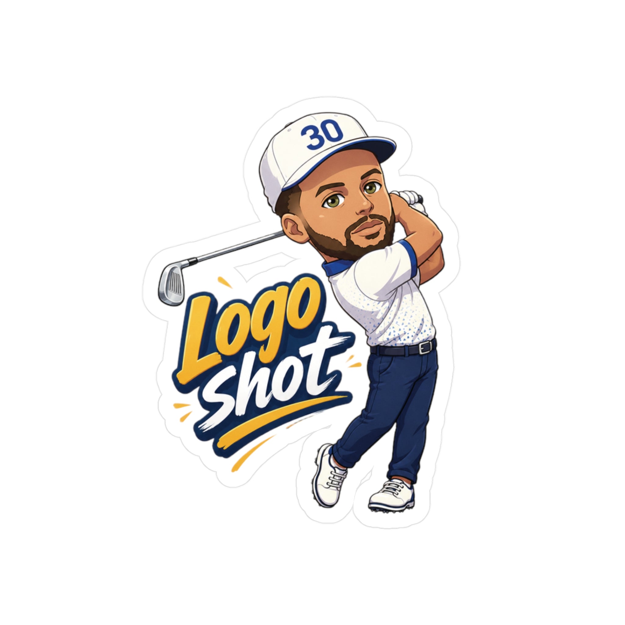 No.30 Championship Logo Shot Golf Sticker