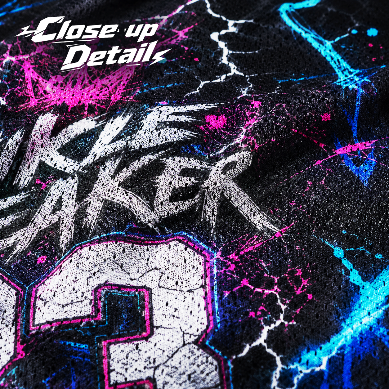 HoopToon "ANKLE BREAKER 23" Gritty Cyber-Lightning All-Over Print Basketball Jersey